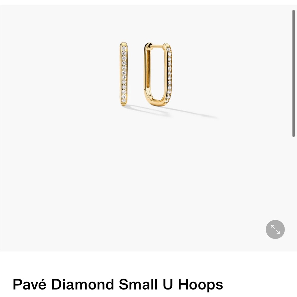 Mejuri Pave Diamond U Huggie Hoops